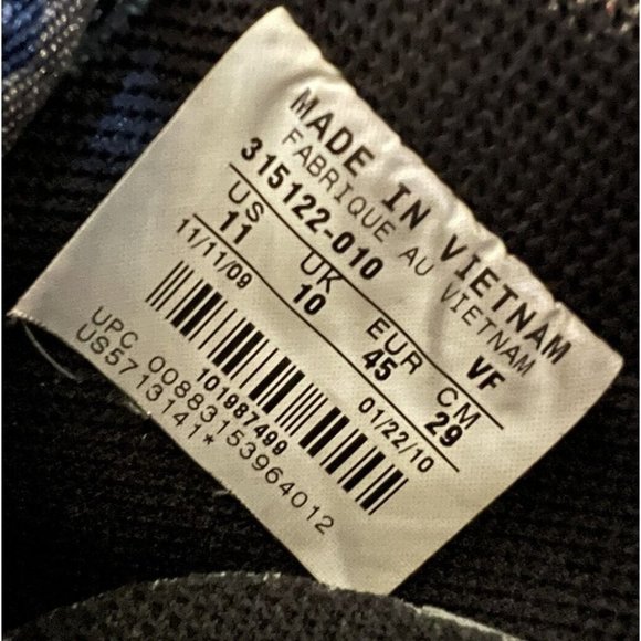 Nike Air Force 1 ’07 Low Men’s Size 11 Black Silver 2010 Release 315122-010 - Picture 8 of 9